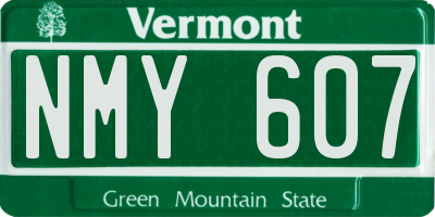 VT license plate NMY607
