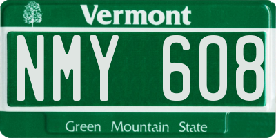 VT license plate NMY608
