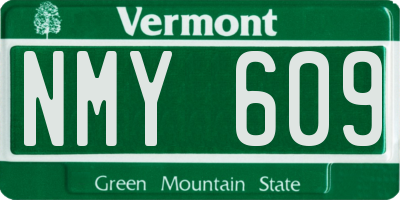 VT license plate NMY609