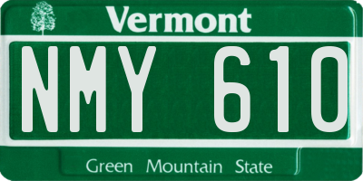VT license plate NMY610