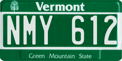 VT license plate NMY612