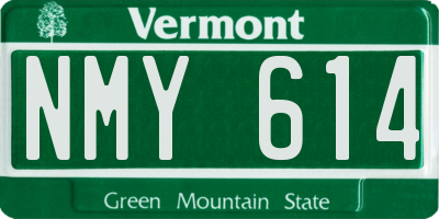 VT license plate NMY614