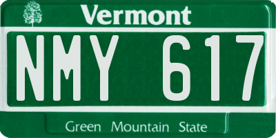 VT license plate NMY617