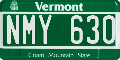 VT license plate NMY630