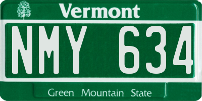 VT license plate NMY634