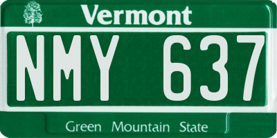VT license plate NMY637