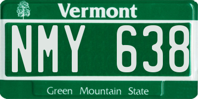 VT license plate NMY638