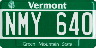VT license plate NMY640