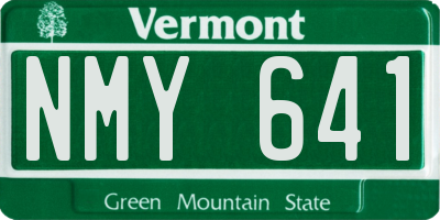 VT license plate NMY641