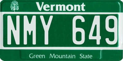 VT license plate NMY649