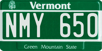 VT license plate NMY650