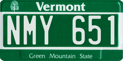 VT license plate NMY651