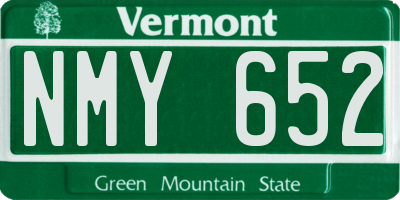 VT license plate NMY652