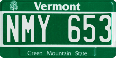 VT license plate NMY653