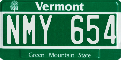 VT license plate NMY654