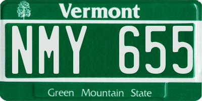 VT license plate NMY655