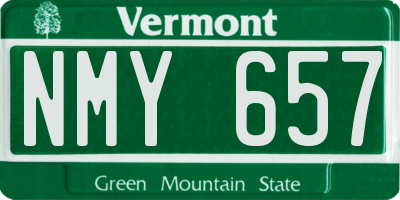VT license plate NMY657