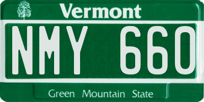 VT license plate NMY660