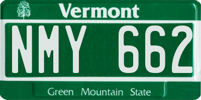 VT license plate NMY662