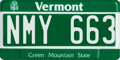 VT license plate NMY663