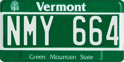 VT license plate NMY664