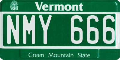 VT license plate NMY666
