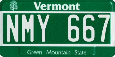 VT license plate NMY667