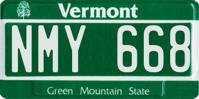 VT license plate NMY668