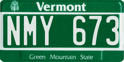 VT license plate NMY673