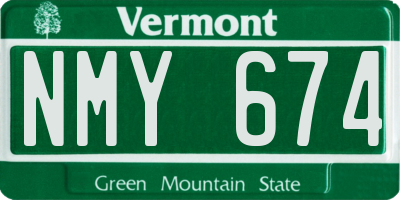 VT license plate NMY674