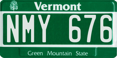 VT license plate NMY676