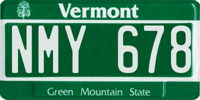 VT license plate NMY678