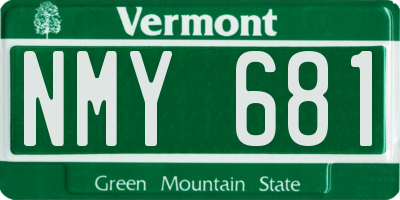 VT license plate NMY681