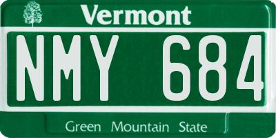 VT license plate NMY684