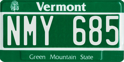 VT license plate NMY685