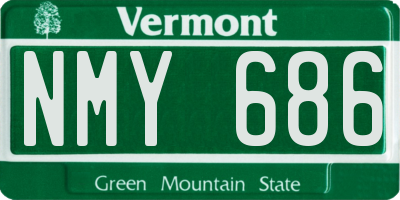 VT license plate NMY686