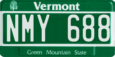 VT license plate NMY688