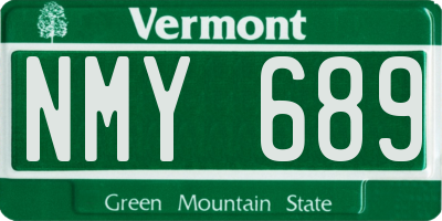VT license plate NMY689