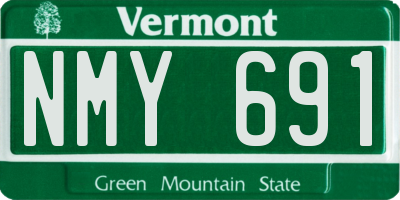 VT license plate NMY691