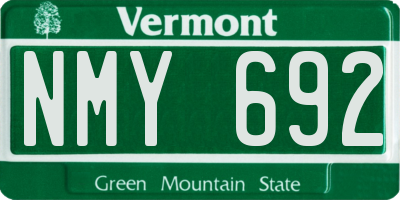 VT license plate NMY692