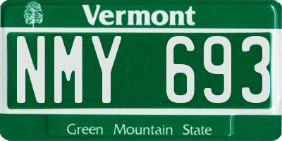 VT license plate NMY693