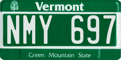 VT license plate NMY697