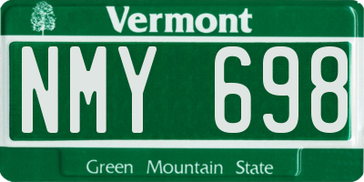 VT license plate NMY698