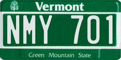 VT license plate NMY701