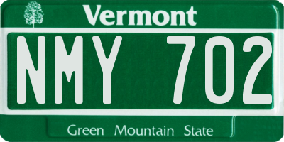 VT license plate NMY702