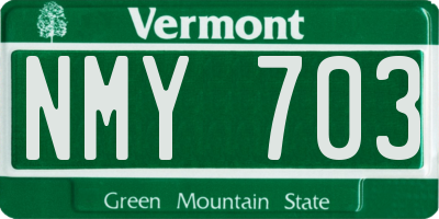 VT license plate NMY703