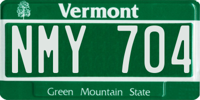 VT license plate NMY704