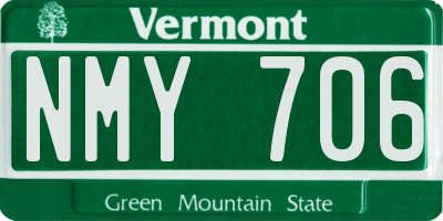 VT license plate NMY706