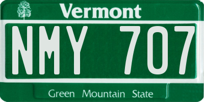 VT license plate NMY707
