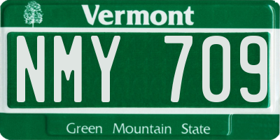 VT license plate NMY709